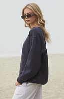John Galt Dark Blue Erica Crew Neck Sweatshirt