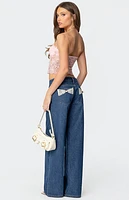Edikted Odilia Sheer Lace Strapless Top