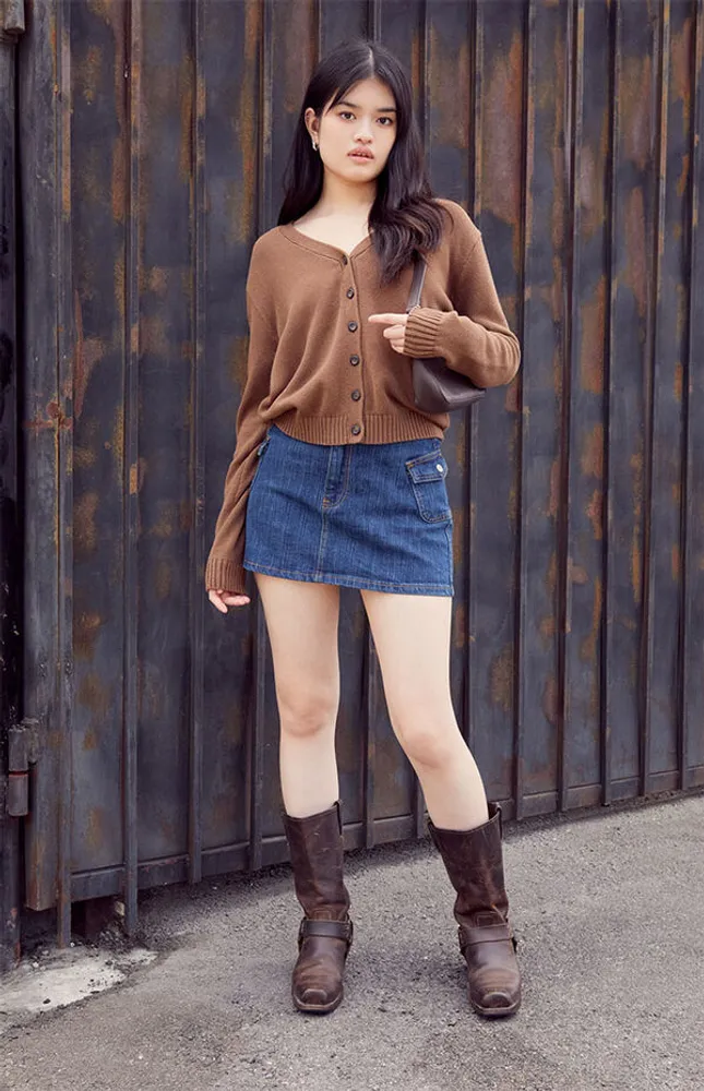 Brown Button Front Cardigan
