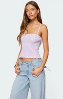 Edikted Leela Scrunch Striped Tank Top