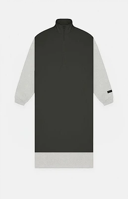 Fear of God Essentials Women's Light Heather Grey Black Nylon Fleece Mock Neck Sweater Dress