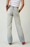 Pacsun Jordyn Low Rise Straight Leg Jeans Light Blue Wash