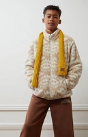 PacSun Kids Brown Full-Zip Geometric Sherpa Jacket