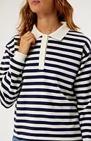 Daisy Street Knit Striped Rugby Shirt