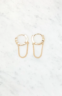 John Galt Hoop Chain Drop Earrings