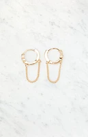 John Galt Hoop Chain Drop Earrings
