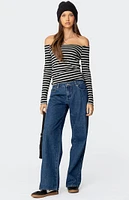 Edikted Nelligan Striped Off Shoulder Top