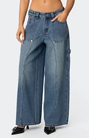 Edikted Tal Baggy Low Rise Carpenter Jeans