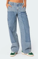 Edikted Faded Wash Low Rise Carpenter Jeans