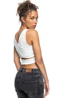 Roxy White Good Keepsake Crop Tank Top