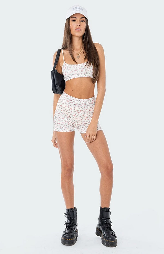 Edikted Primrose Waffle Shorts