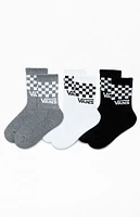 3 Pack Kids Drop V Classic Checkered Crew Socks