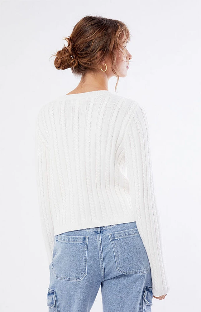 Wren Cropped Cable Knit Sweater