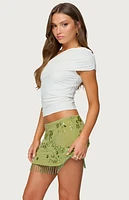 Edikted Fold Over Ruched One Shoulder Top