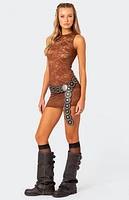 Edikted Janina Sheer Lace Mini Dress