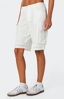 Edikted Eyelet Cargo Bermuda Shorts