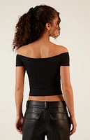 Est. PAC 1980 Off-The-Shoulder Cinched Top