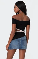 Edikted Annaise Off Shoulder Cut Out Top