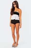 Edikted Rena Ribbed Peplum Tube Top
