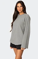 Edikted Stripey Oversized Bell Sleeve Top