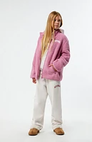 Pacsun Kids Mauve Sherpa Full Zip Shacket
