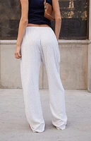 John Galt White & Purple Floral Anastasia Tie Sweatpants