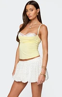 Edikted Linnea Layered Contrast Lacey Bra Top