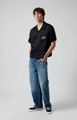 PacSun Medium Indigo Button Slub Baggy Jeans