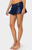 Edikted Double Belted Denim Bubble Skort