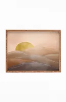 Brown Sunrise Large Rectangular Bamboo Tray