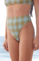 Thrills Plaid Ansley '90s High Waisted Bikini Bottom