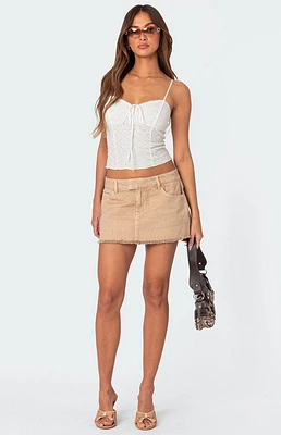 Edikted Charli Frayed Denim Mini Skirt