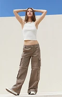 PacSun Tan Zip Off Low Rise Baggy Cargo Jeans