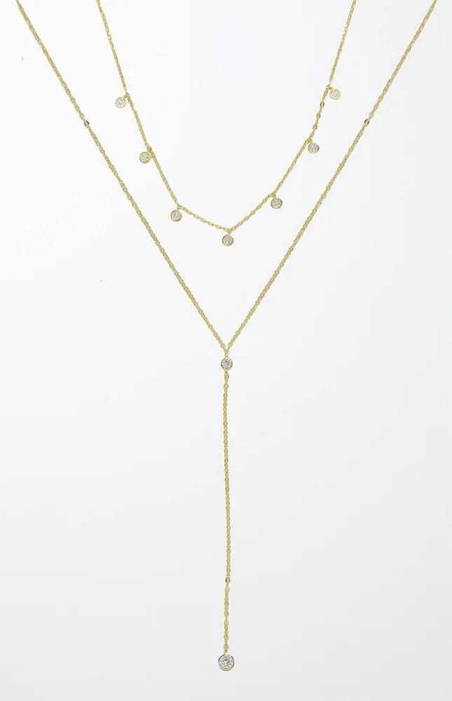 Simplistic Crystal Layered Necklace