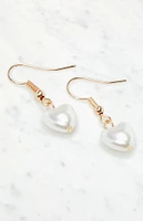 John Galt Pearl Heart Earrings