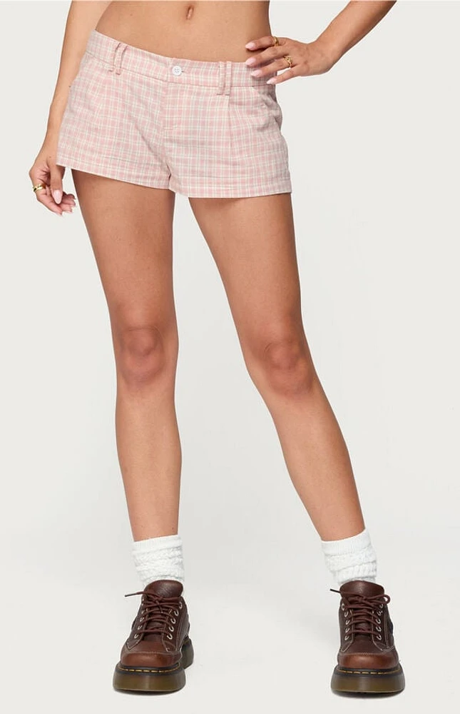 Edikted Monty Plaid Micro Shorts