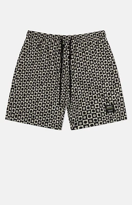WeSC America Inc Zack Checker Daisies AOP 5" Swim Trunks
