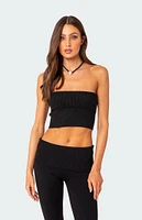 Edikted Desiree Fold Over Knit Tube Top