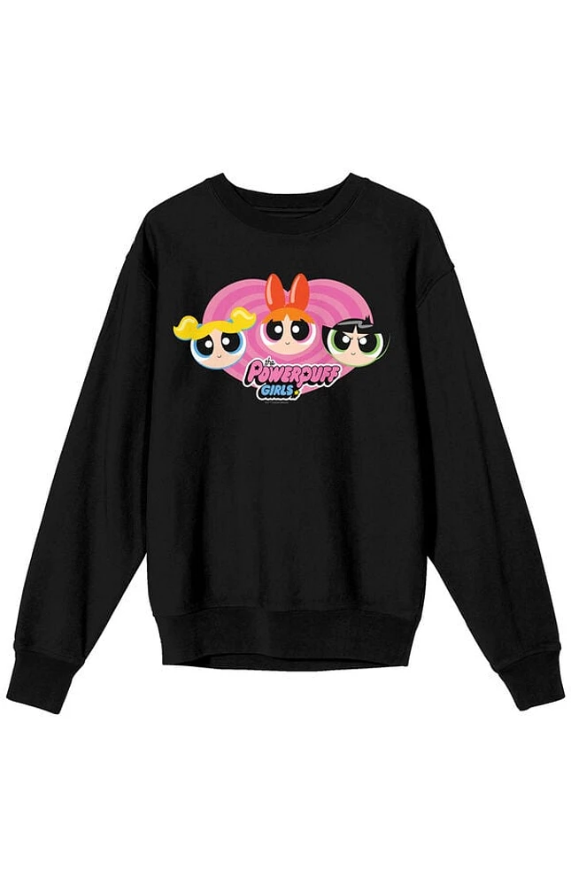 Powerpuff Girls Pink Heart Crew Neck Sweatshirt