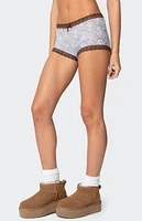 Edikted Dee Sheer Lace Micro Shorts