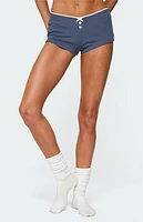 Edikted Isela Contrast Pointelle Shorts