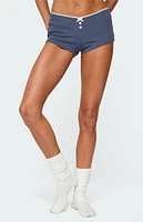 Edikted Isela Contrast Pointelle Shorts