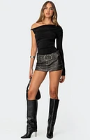 Edikted Asymmetric Off Shoulder Bodysuit