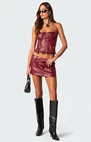 Sam Faux Leather Zip Corset