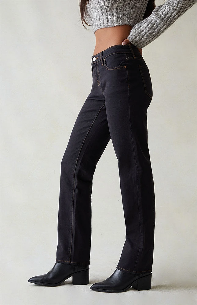 PacSun Stretch Black Low Rise Straight Leg Jeans