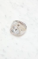 LA Hearts Silver Heart Watch Ring