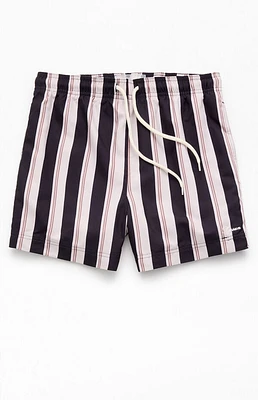 Pacsun Black Striped 4.5'' Swim Trunks