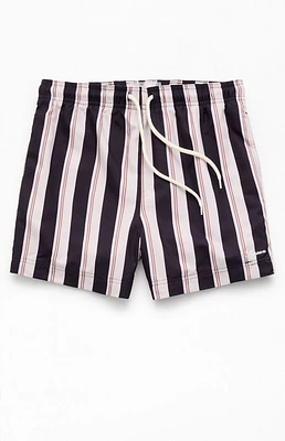 PacSun Black Striped 4.5'' Swim Trunks