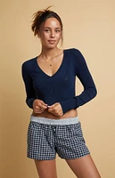 Beverly and Beck Heart Pointelle V-Neck Sweater