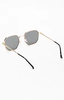 PacSun Gold Metal Rectangle Frame Sunglasses